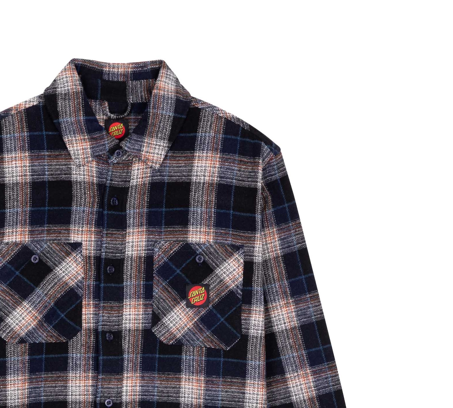 Santa Cruz_Mens_Apex Shirt_Navy Check_1
