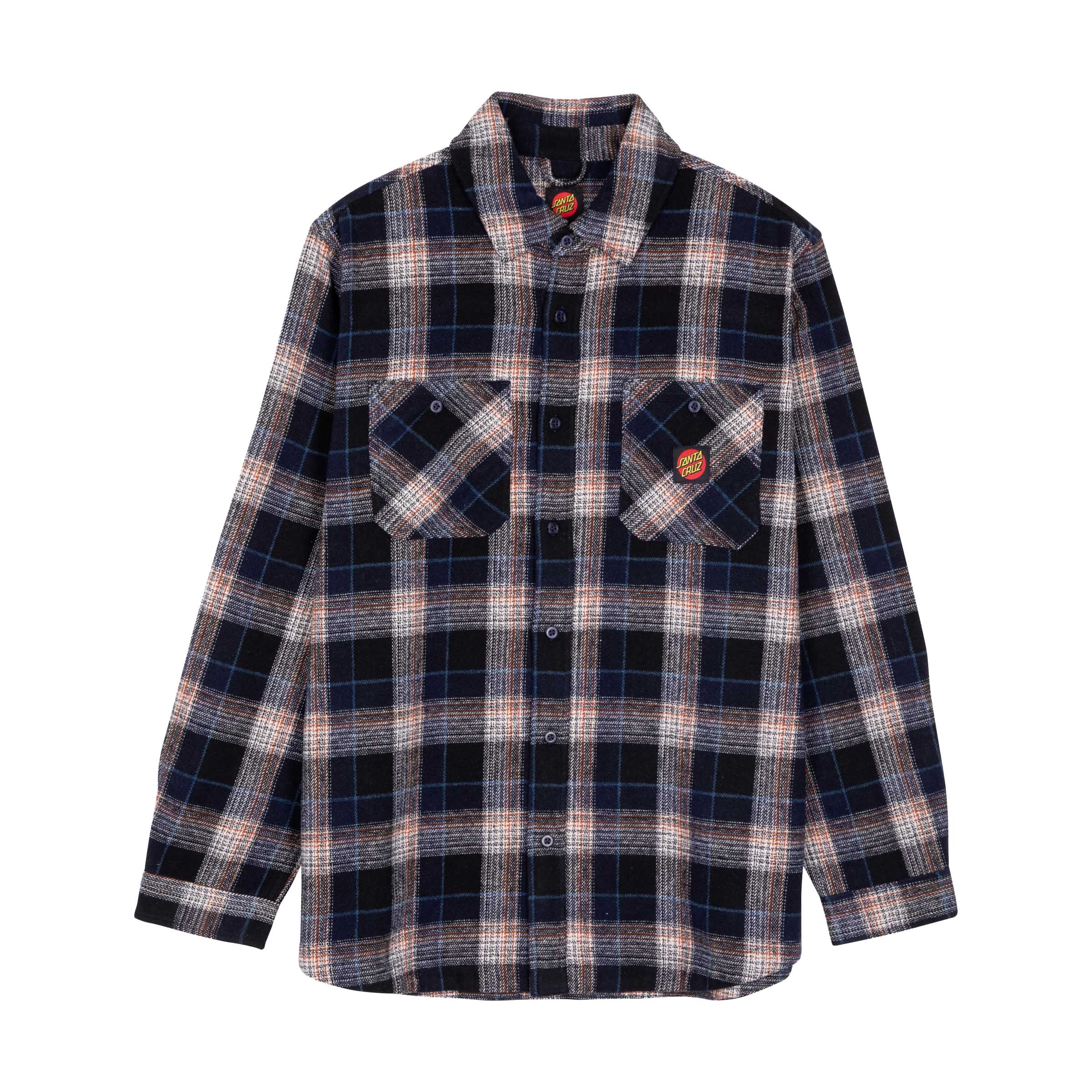 Santa Cruz_Mens_Apex Shirt_Navy Check_1